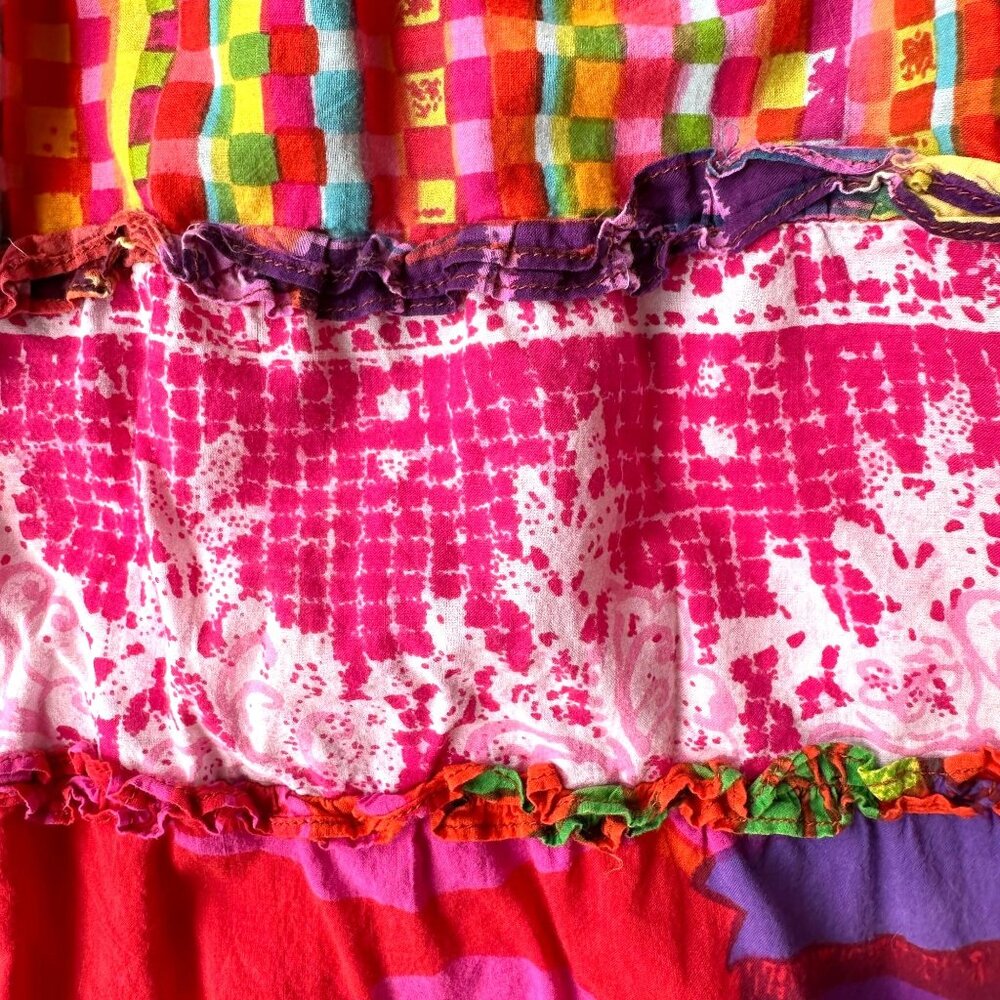 Vintage Sandy Starkman Skirt Small Multicolor Tiered Ruffle Hippie Festive READ - Picture 9 of 12